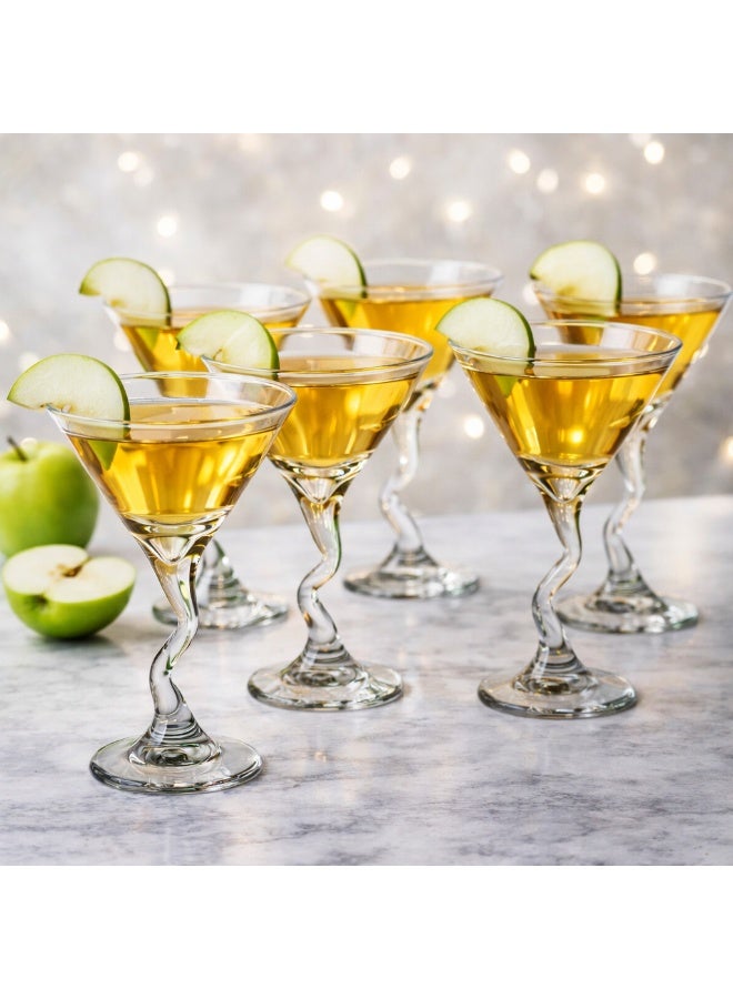LIBBEY 🍏 Libbey Twisted Design Glass Cocktail Set – 12 Elegant Glasses | Diameter 11 cm – Height 17 cm - Image 1